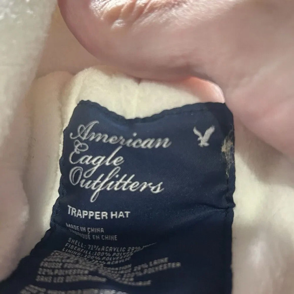 American Eagle Trapper Hat Unisex One Size Brown Gret Wool Blend Tie - Picture 4 of 5